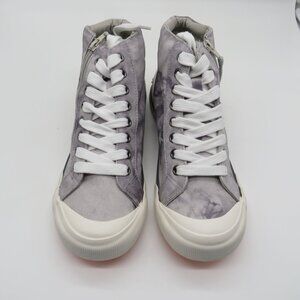 Rocket Dog Women's Gray Tie-Dye High-Top Sneakers Side Zippers Size 8 NEW